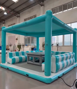 Île flottante gonflable pour piscine, bar flottant, plateforme de détente en PVC, ponton pour activités aquatiques commerciales en plein air - Product Image 1