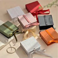 Caja de Joyería Ecológica con Forma de Libro, Cinta Decorativa, Troquelado, Estampado en Caliente, Personalizada de Alta Gama para Regalo, Empaque de Papel