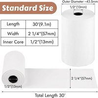 Rouleaux de papier thermique personnalisés de qualité supérieure 57x30mm, rouleaux de reçus pour les terminaux de point de vente et les caisses enregistreuses