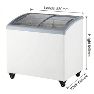 Congélateur coffre îlot pour supermarché, porte coulissante en verre, congélateur profond pour viande/fruits de mer/poulet, congélateur européen - Product Image 1