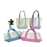 Sac fourre-tout en toile de coton réutilisable avec motif lettres, broderie personnalisée, petit format pour le commerce de détail et l'épicerie