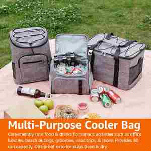 Reusable Insulated Soft Cooler Backpack Cooler Bags with Insulated Compartment Compatible Carrying Case for Work Camping - Product Image 6