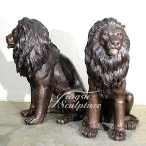 Décoration de façade de porte Taille personnalisée Bronze moulé 5mm d'épaisseur Bronze lion Statues - Product Image 3