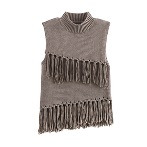 Camisetas sin Mangas de Punto con Cuello Redondo y Borlas, Transpirables, Casuales y Elegantes para Mujer, 2025 - Product Image 1