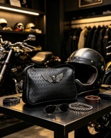 Sac bandoulière en cuir gaufré motif crâne imprimé intégral avec accents métalliques ailes d'ange, sac carré tendance pour homme style urbain