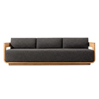 Canapé d'extérieur en teck pour jardins, cours, hôtels, villas – Style moderne et minimaliste, résistant à l'eau et aux UV, en bois massif, modèle sans rotin