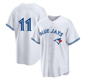 Maillot de baseball des Blue <span class=keywords><strong>Jays</strong></span> du Canada, personnalisé, brodé, 27 Guerrero Jr, 4 Springer, 11 Bichette, respirant, manches courtes - Product Image 6