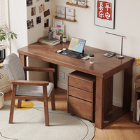 Bureau double en bois massif pour la maison, bureau d'étude pour deux personnes, bureau d'ordinateur extensible DB10 #   Chine