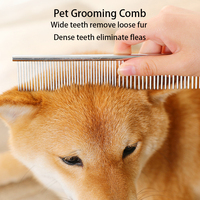 Peigne démêlant professionnel pour animaux de compagnie, en acier inoxydable, à picots denses, brosse démêlante pour poils longs, outil de retrait des poils sous-panneaux pour chats et chiens