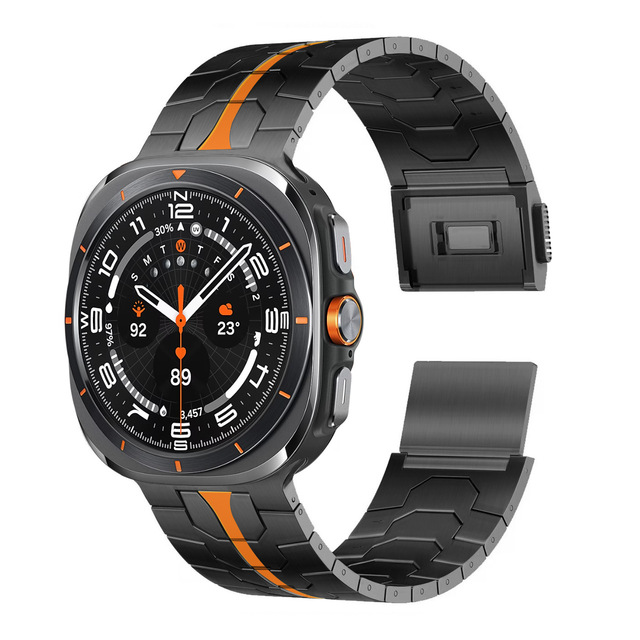 Stainless Steel Watch Strap Compatible With Samsung Galaxy Watch 7 Ultra Band 47mm, Robust Men Replacement Link Metal Bracelet