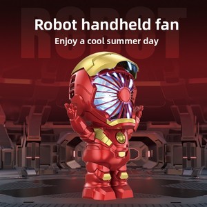 Portable USB Rechargeable Electric Air Cooling Fan New <strong>Robot</strong> <strong>Man</strong> Five Desktop Ornament Box Three for Household Use Plastic - Product Image 5