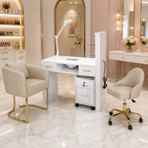 Ensemble de fauteuils de salon capitonnés de luxe en velours crème, fauteuil seau avec base en traîneau doré, fauteuil pivotant assorti avec base à cinq étoiles sur roulettes - Product Image 6