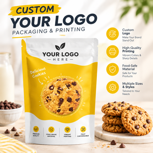 Bolsas de Embalaje para Galletas Impresas Personalizadas con Ventana Transparente, Bolsas de Grado Alimenticio con Sellado Térmico Coloridas para Aperitivos de Panadería - Product Image 1