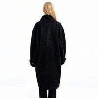 Manteau décontracté long à capuche et col en V pour femme QianZhuang, avec grandes poches, coupe ample en H, fermeture boutonnée, mélange de laine, taille XL