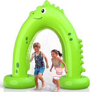 Arco de Dinosaurio Inflable con Aspersor para Niños, Material de PVC Grueso y Duradero, Diversión Acuática al Aire Libre - Product Image 1