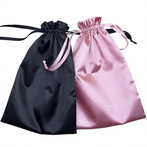 Sac de luxe personnalisé en satin avec cordon de serrage pour extensions capillaires, sac de protection en soie satinée pour mèches de cheveux, promotion - Product Image 2