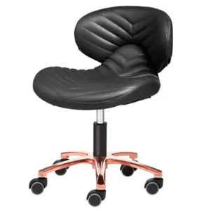 Pronne Spa pédicure luxueux fauteuil de tabouret de technicien pivotant réglable en or rose