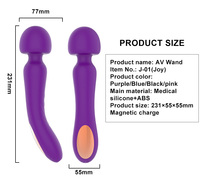Vibrateur à main en silicone pour femmes avec stimulateur clitoridien flexible, 12 vibrations puissantes, utilisation discrète et silencieuse