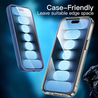 Protection d'écran en verre trempé 9H anti-rayures pour iPhone 15 Pro Max 6,7 pouces avec outil d'installation facile, compatible avec les coques - Lot de 2