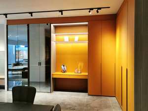 Armoire de marche moderne de luxe noire avec <span class=keywords><strong>dressing</strong></span> miroir coulissant Armoires en verre pour chambre à coucher ou salon pour atelier - Product Image 2