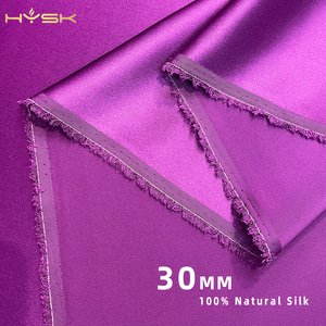 HYSK Purple Natural 30 Momme 100% Mulberry <strong>Charmeuse</strong> <strong>Silk</strong> Satin <strong>Fabric</strong> <strong>Wholesale</strong> All Stock for <strong>Silk</strong> Sleepwear Evening Dress - Product Image 1