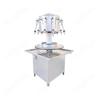 Machine de remplissage par siphon à pression négative semi-automatique HYRF-1000SN |   Bouteille en verre pour boissons en acier inoxydable, liquide rotatif