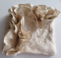 Serviettes de table en lin pur de haute qualité, à volants ou à bordure, couleur avoine, vente chaude populaire