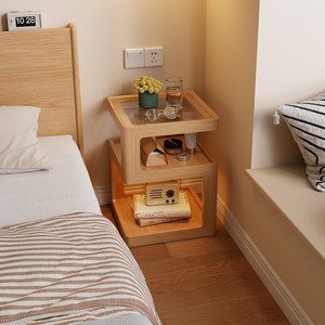 Table de chevet en bois massif avec étagère de rangement pour chambre à coucher, adultes et personnes âgées - Product Image 4