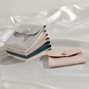 Pochette d'emballage pour bijoux en microfibre 8*8cm avec insert pour collier 6*6cm, style moderne de haute qualité, logo personnalisé - Product Image 3