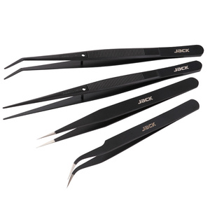 Pinces à épiler en acier inoxydable Jack, outils à main faits à la main, pinces à épiler, pinces pointues, courbées, outils spéciaux pour la réparation, outil pour machine à coudre - Product Image 1