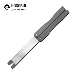 Afilador de Cuchillos en Forma de Abanico Hongrui Diamond <span class=keywords><strong>con</strong></span> <span class=keywords><strong>Esmeril</strong></span> y Mango de ABS, Ayudante de Cocina <span class=keywords><strong>con</strong></span> Diseño Antideslizante y Fácil de Usar - Product Image 1