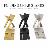 Support à cigares en acier inoxydable, pliable et portable, support à cigarettes simple en métal, repose-cigares multifonctionnel pour bureau et voyage
