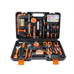 Juego de herramientas manuales, caja de herramientas de plástico con asa para mantenimiento del hogar, logotipo personalizable - Product Image 1