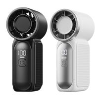 접이식 미니 휴대용 선풍기 포켓형 컴팩트 휴대용 USB 충전식 끈 스트랩 LED 디스플레이 통근 여행용 에어쿨러 소형