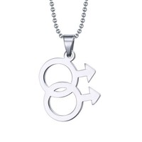 Collier en acier inoxydable avec symbole de fierté lesbienne, pendentif creux Vénus pour femmes, bijoux de même sexe