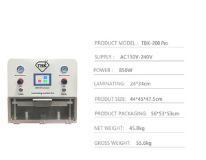Grande taille TBK-208 <span class=keywords><strong>Pro</strong></span> 16 pouces universel vide OCA Machine à plastifier pour <span class=keywords><strong>iPad</strong></span> pour iPhone pour Samsung pour Xiaomi réparation de téléphone - Product Image 5