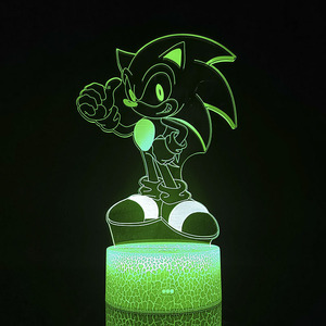<span class=keywords><strong>Sonic</strong></span> le hérisson série <span class=keywords><strong>veilleuse</strong></span> créative 3D craquelée conception <span class=keywords><strong>veilleuse</strong></span> 7 couleurs acrylique lampe de table - Product Image 3