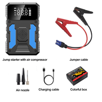 Vente directe usine : Démarreur de batterie portable 3000A 12V avec gonfleur de pneus, compresseur d'air et lumière LED