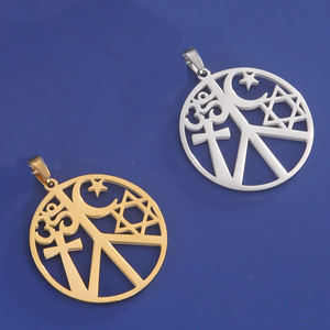 Myshape liontin simbol tanda perdamaian untuk kalung anting-anting harmoni dan Amulet religius Perhiasan Stainless Steel - Product Image 3