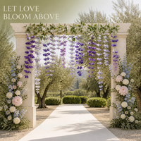Vigne artificielle de glycine en soie, modèle long, pour décoration de toit, plafond, gazebo, cour et sites touristiques