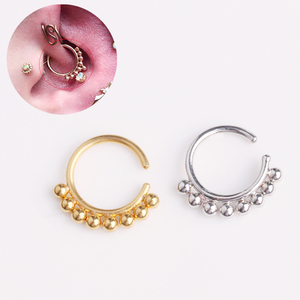 Gioielli Trendy Wish Ebay Anelli per Piercing al Naso Daith in Acciaio 316L con Sfere Multiple - Product Image 2