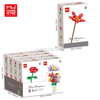 Jouets éducatifs HW DIY, blocs de construction en briques miniatures de 3,6 mm, ensemble de construction de fleurs, 8 pièces/boîte