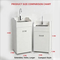 Kabinet Vanity Kamar Mandi Minimalis Berbahan MDF dengan Laci dan Pintu, Finishing Cat Putih, Lebar 48 inci