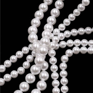 דרום-ים לבן 8 מ "מ קריסטל זכוכית פנונית למכירה חור מלא חור עגול רופפים עבור שרשרת קישוט שרשרת - Product Image 4