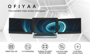จอภาพ <span class=keywords><strong>OFIYAA</strong></span> <span class=keywords><strong>P2</strong></span> Pro แบบสามจอ สำหรับแล็ปท็อปและ PS5 รองรับหน้าจอขนาด 13.3 นิ้ว-16.5 นิ้ว ใช้ได้กับชิป Mac M1/โน้ตบุ๊ก - Product Image 2