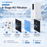 Système de filtration d'eau par osmose inverse sans réservoir à haut débit 800G, filtre à eau sous évier commercial avec robinet intelligent