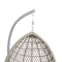 Chaise longue suspendue incurvée d'extérieur 2026, chaise œuf en rotin pour patio avec support