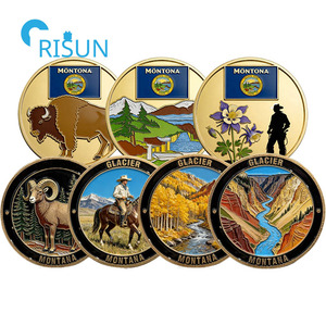 Monedas Conmemorativas Personalizadas con Mapa de Montaña y Bandera del Estado, Medallón de Recuerdo para Veteranos, Moneda de Desafío Personalizada de Montaña - Product Image 1