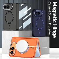 Casing Engsel Magnetik untuk iPhone Duo All in One dengan Pelindung Layar Terintegrasi, Mendukung Pengisian Daya Nirkabel, dan Tahan Banting Penuh