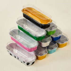 Boîtes de cuisson rectangulaires en PET de 200 ml avec couvercle, résistantes au four, de qualité alimentaire, pour cupcakes, moules à tarte en aluminium, autocollants de scellage, mini moules à pain. - Product Image 3